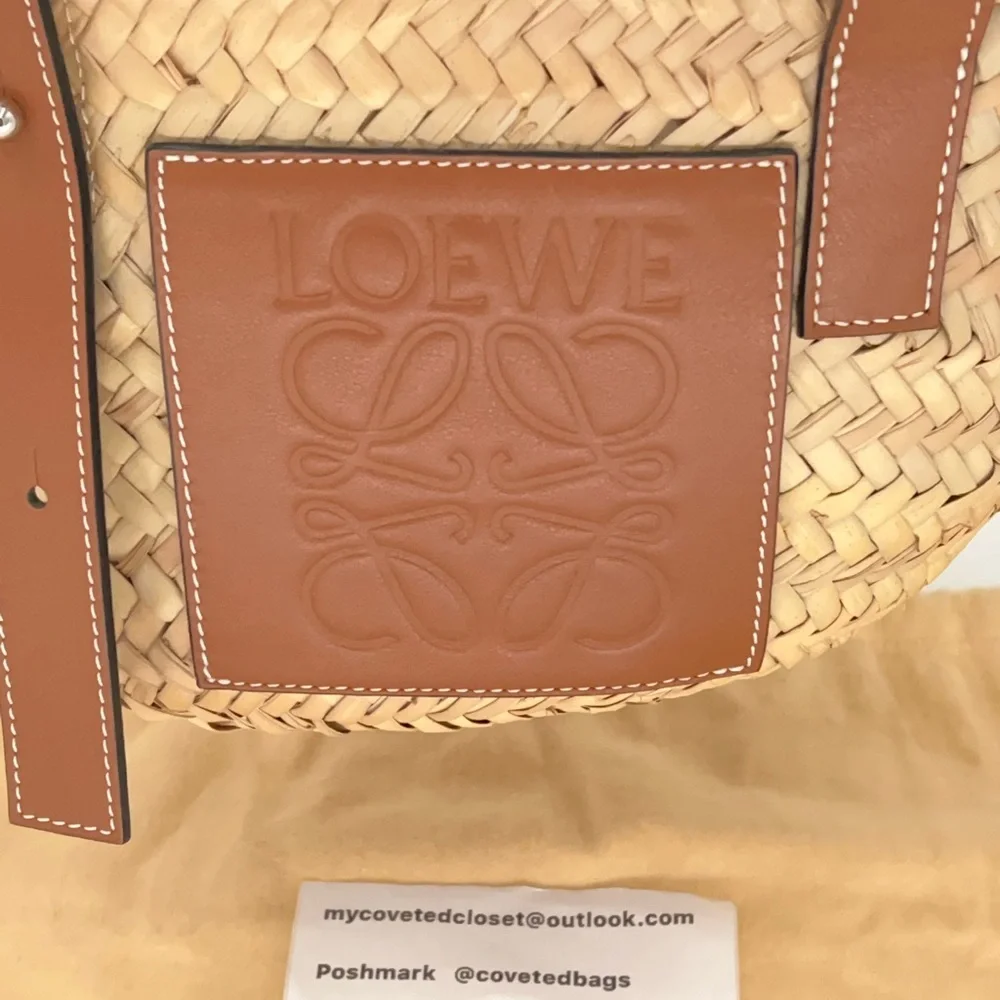 Loewe Brown and Tan Woven Tote w/Dust Bag - Picture 2 of 11